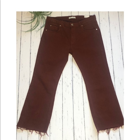 high waisted mini flare jeans